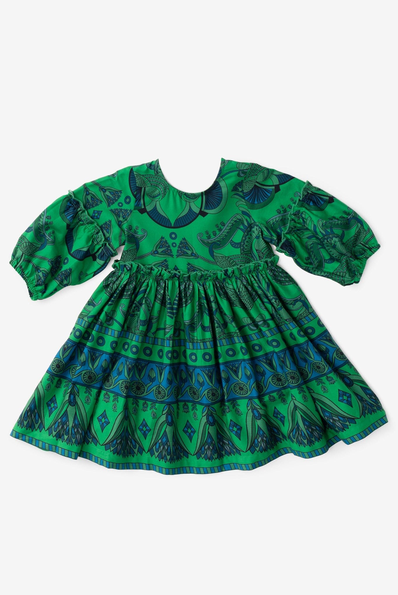 Girls Savannah Dress- Emerald-Briton Court