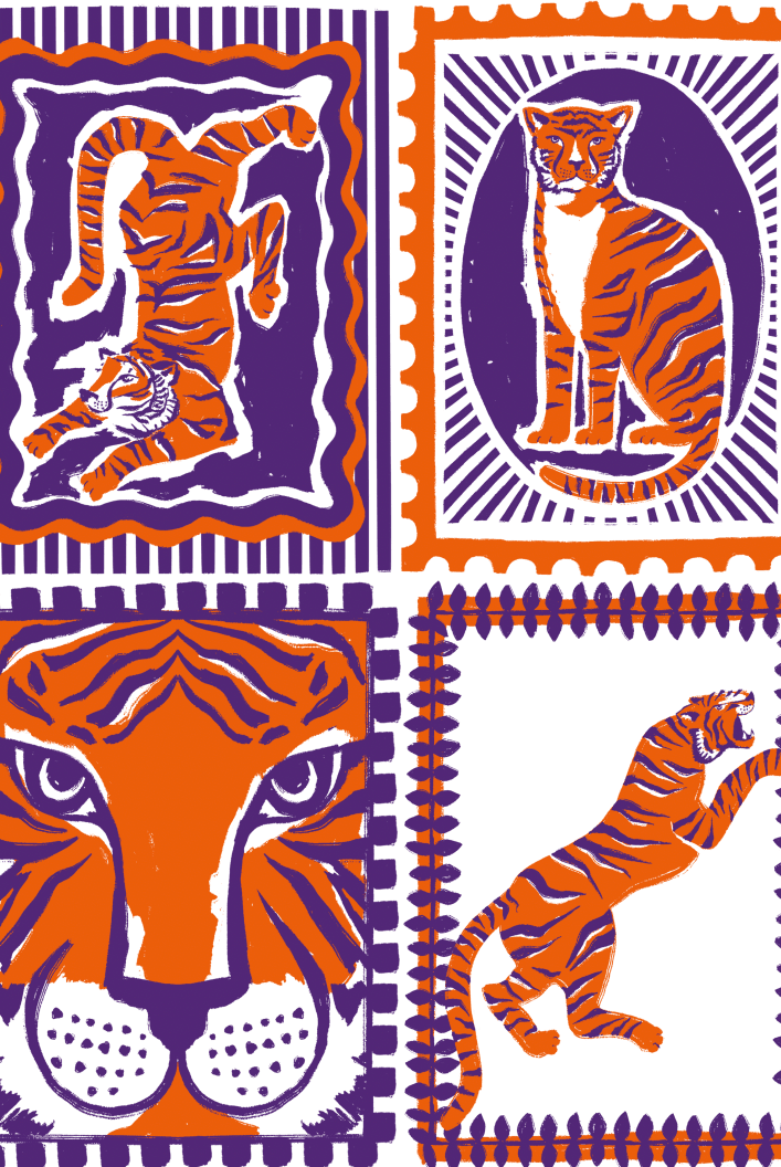 Girls Tiger Game Day Dress | Orange & Purple-Briton Court