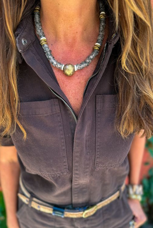 Classic Glass Necklace | Light Gray-Briton Court