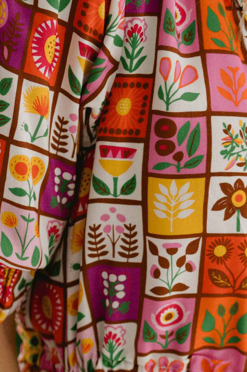 Eliza Mini Dress - Floral Motif-Briton Court