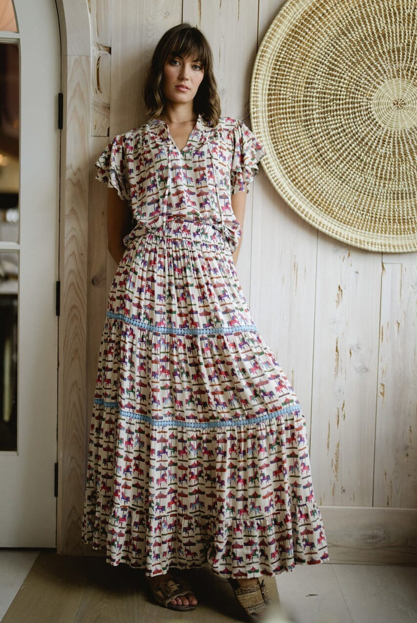 Aria Skirt - Carousel Print-Briton Court