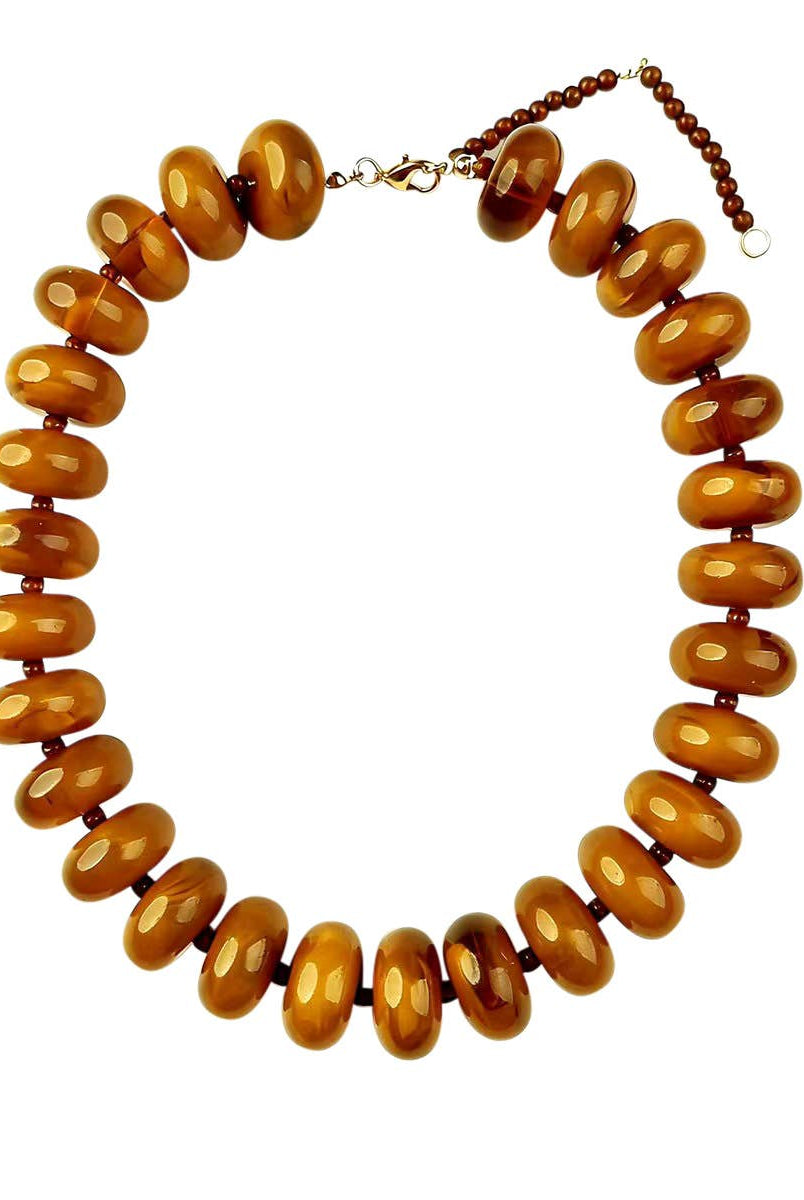 Bailey Chunky Beaded Necklace- Tortoise-Briton Court