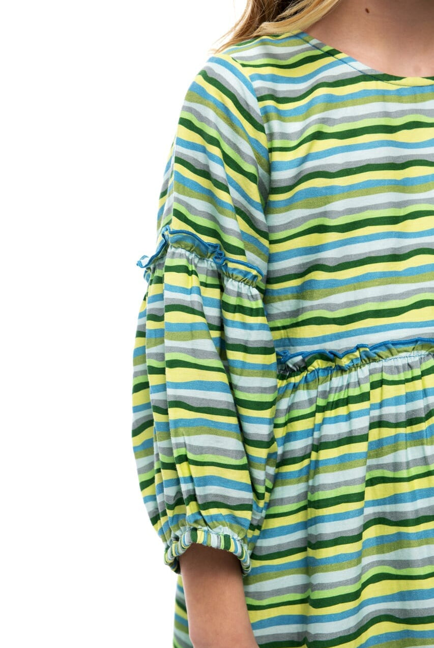 Upclose picture of Savannah Wavy Lines dress.