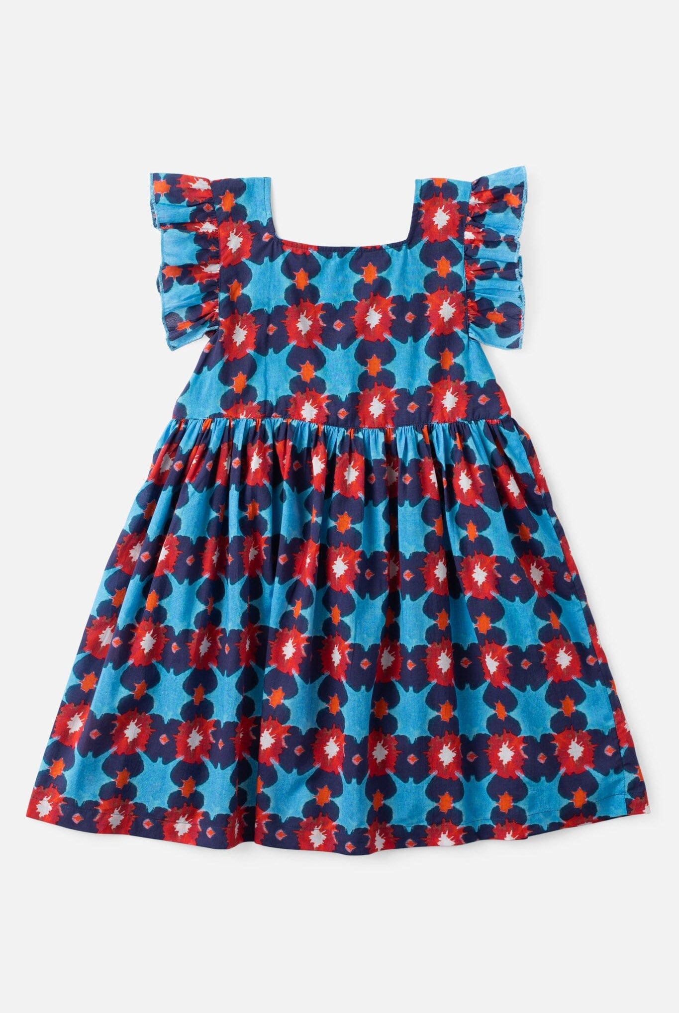 girls flutter sleeve tie dye dress - briton court