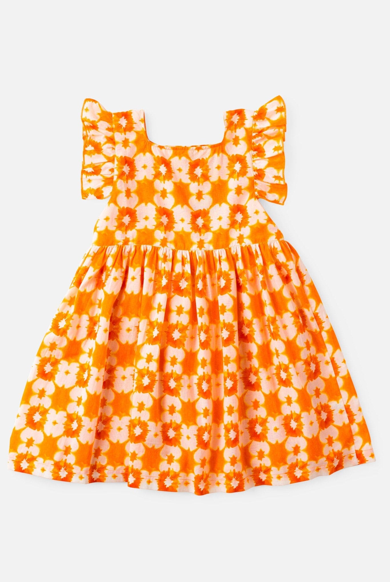 girls flutter sleeve tie dye dress - briton court