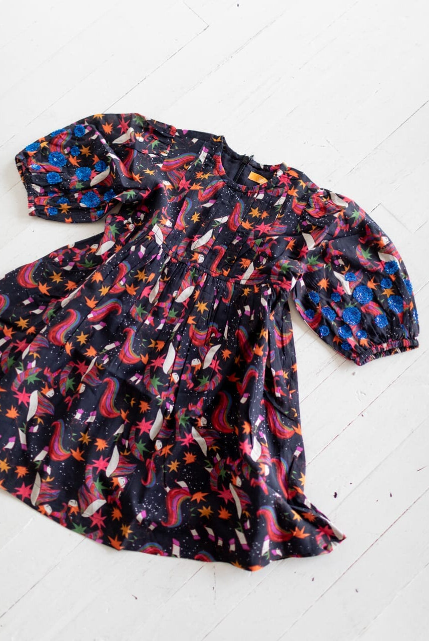 Girls Eva Dress - Unicorn-Briton Court