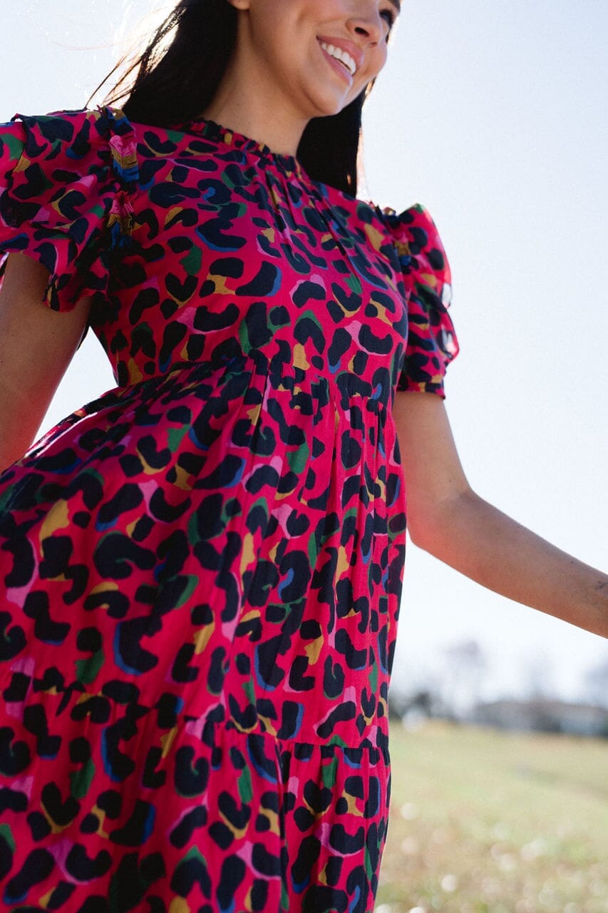 womens printed maxi dress - briton court