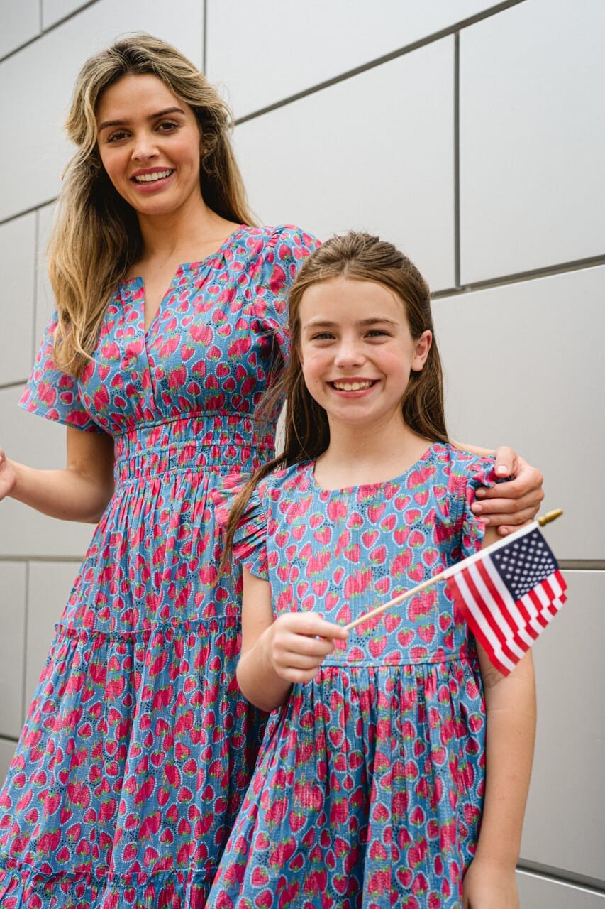 girls strawberry printed dress - briton court