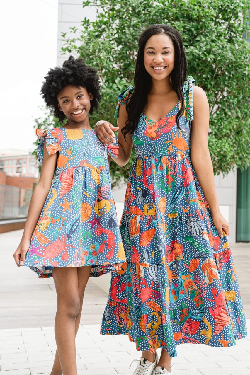 womens seashell printed maxi dress - briton court