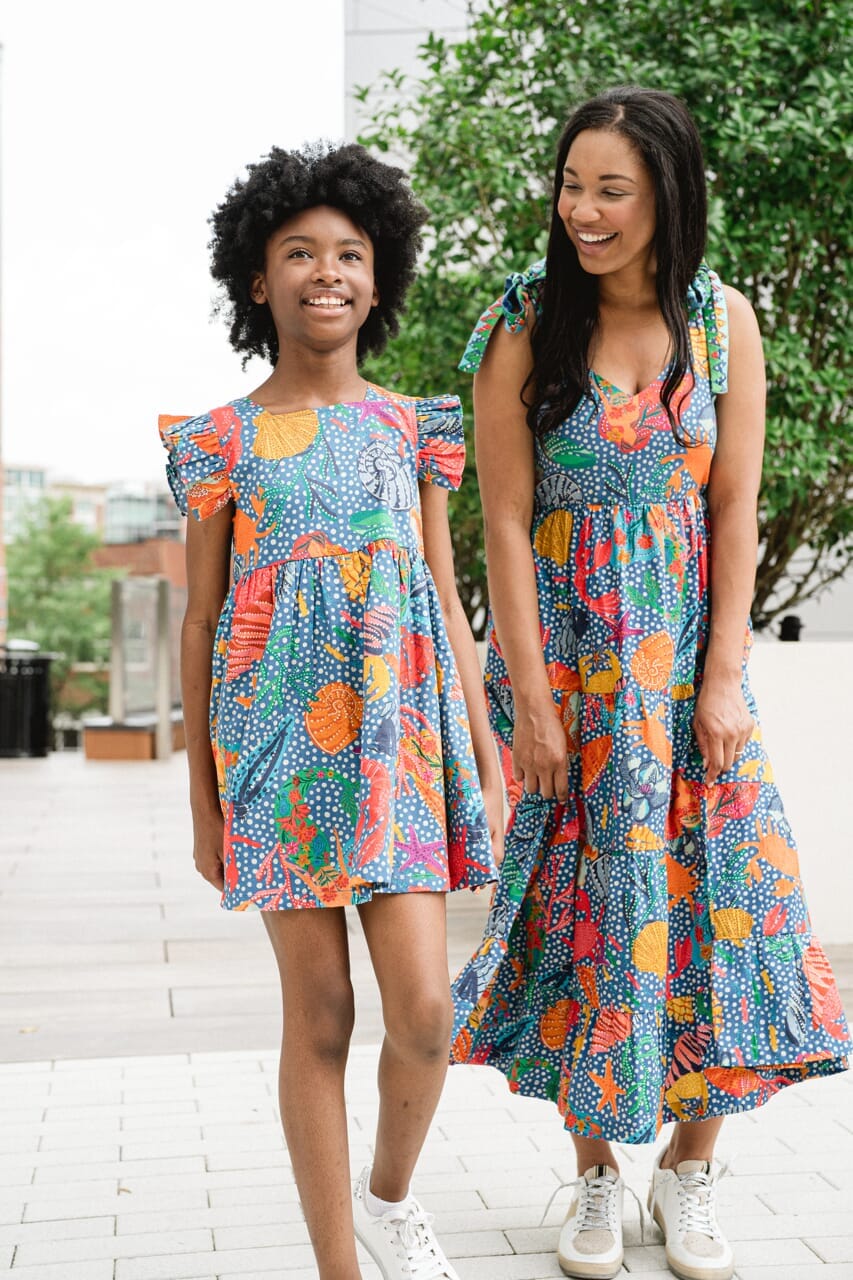 womens seashell printed maxi dress - briton court