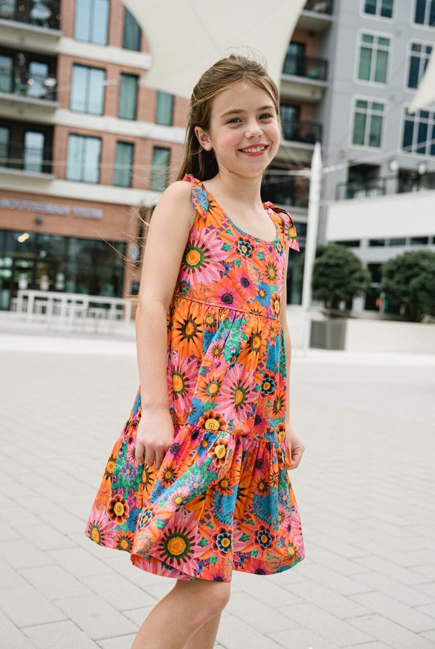 girls printed dress - briton court
