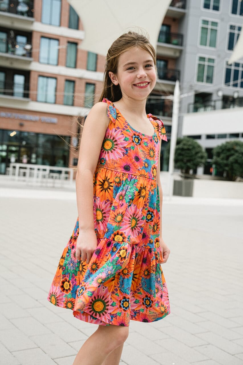 girls printed dress - briton court