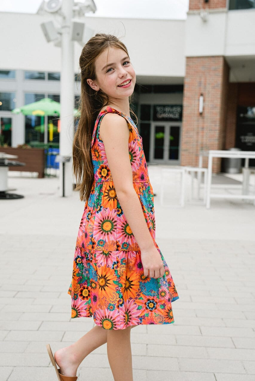 girls printed dress - briton court