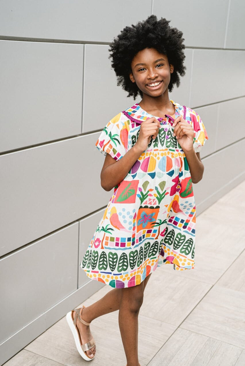 girls printed dress - briton court
