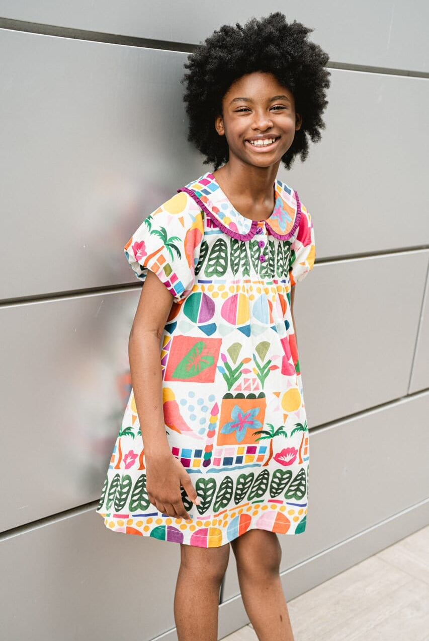 girls printed dress - briton court