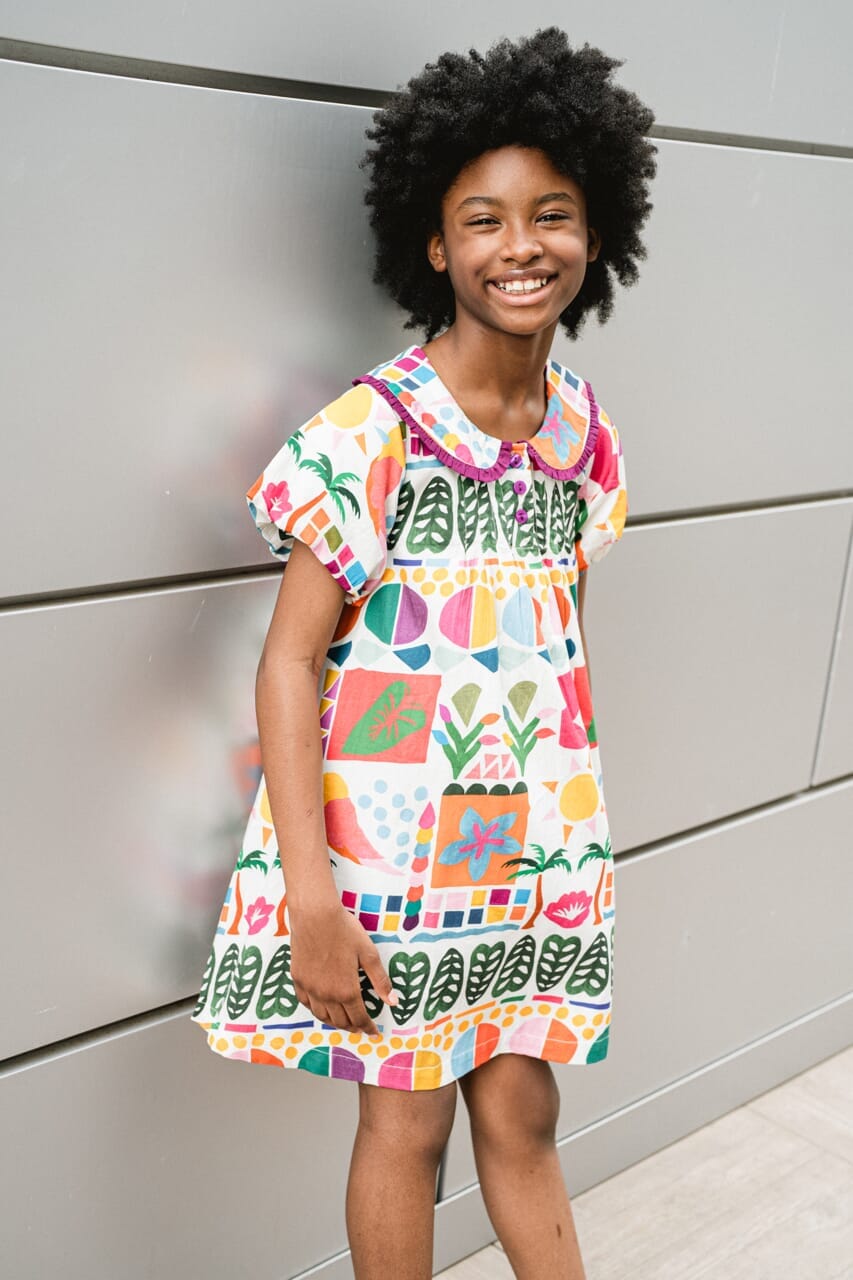 girls printed dress - briton court