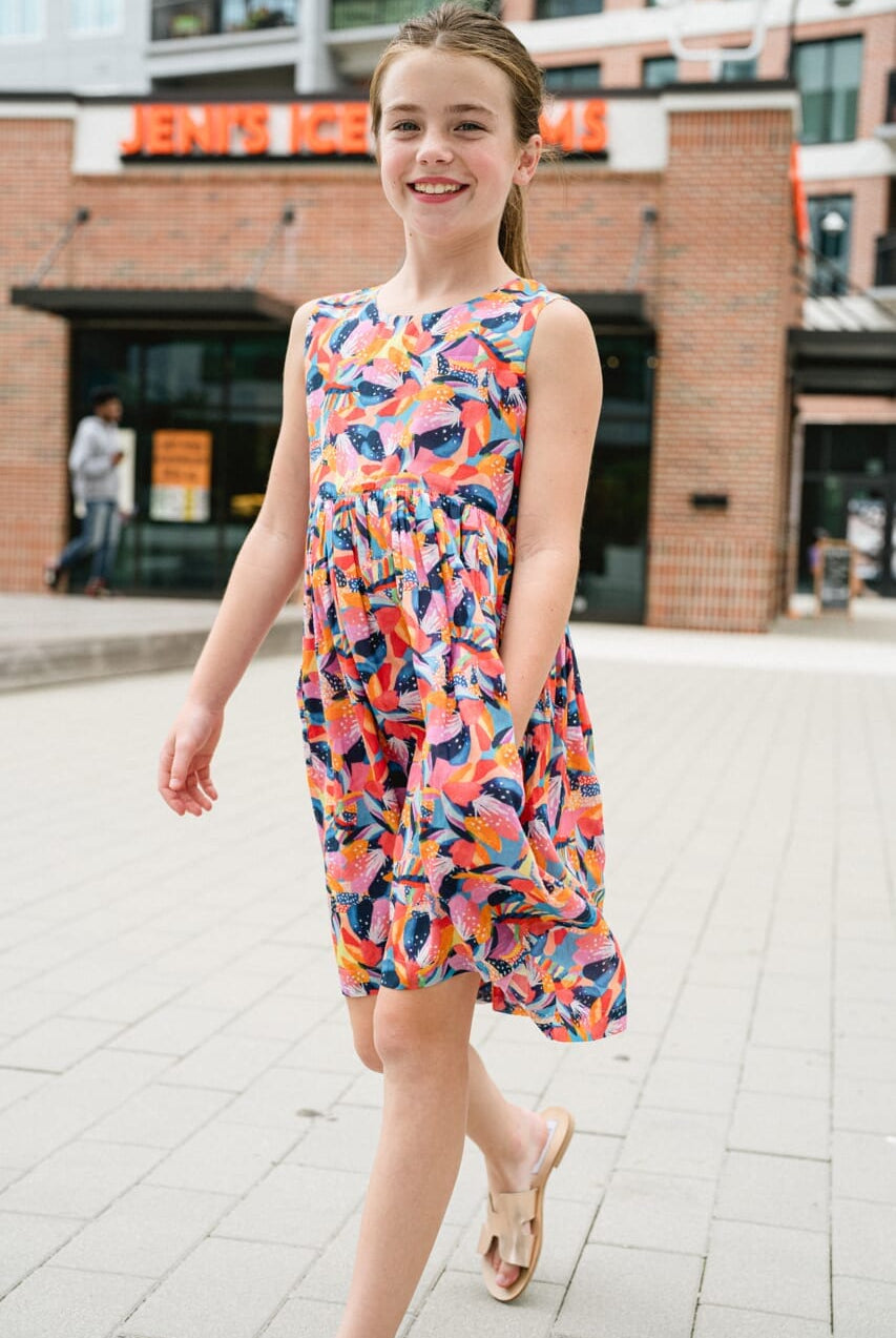 girls printed dress - briton court