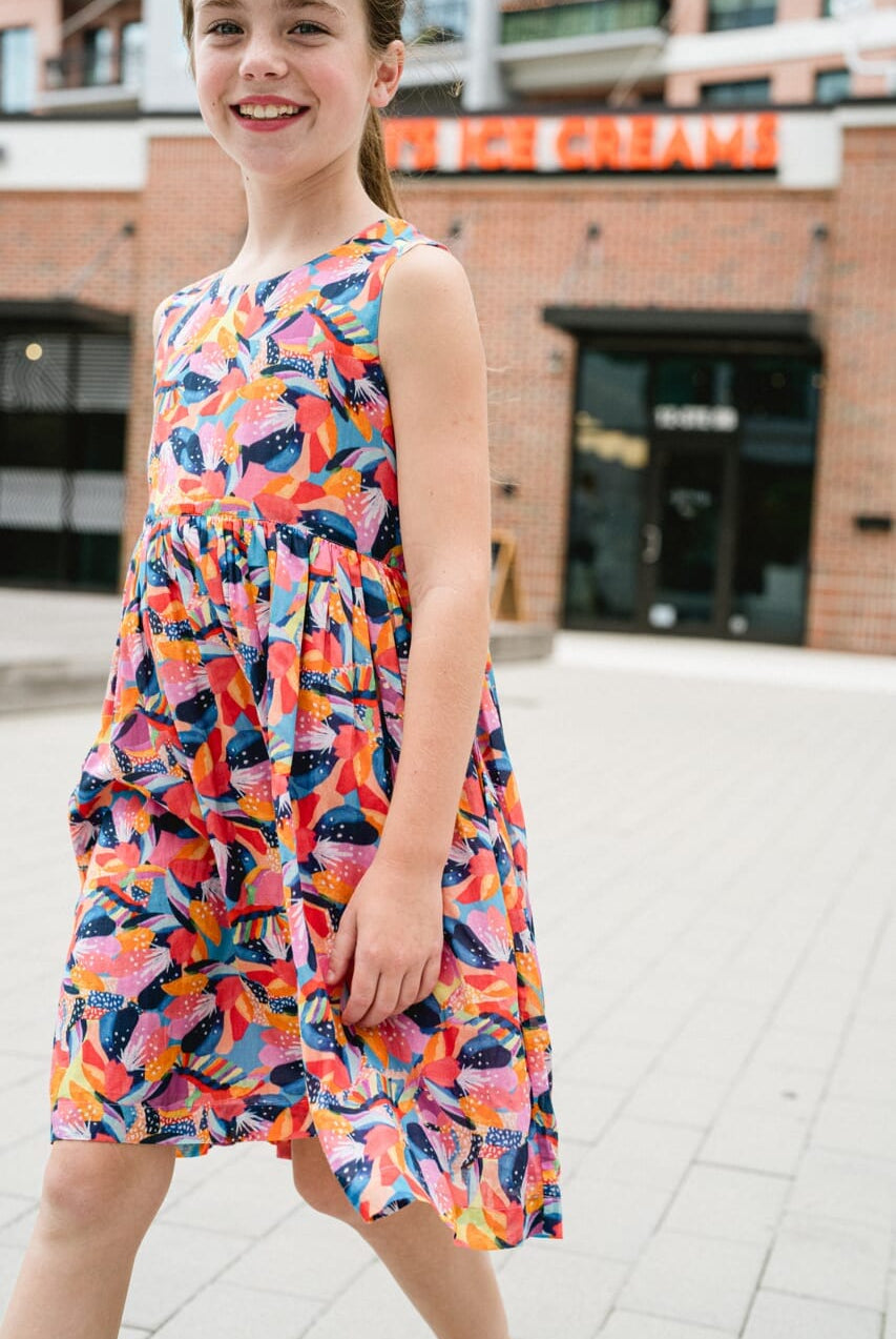 girls printed dress - briton court