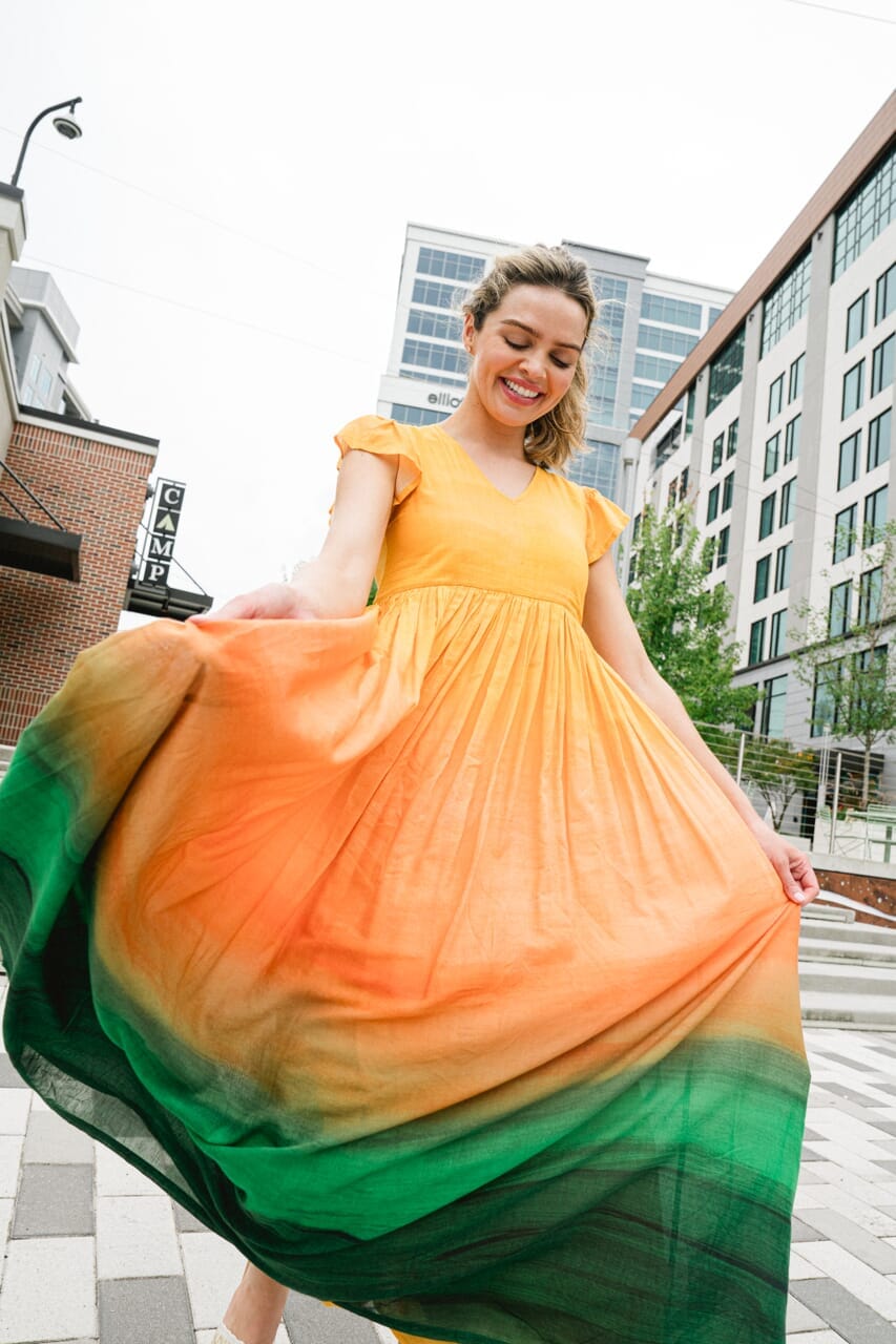 womens ombre maxi dress - briton court