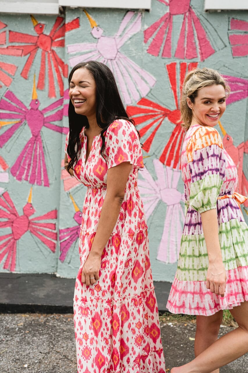 womens printed maxi dress - briton court