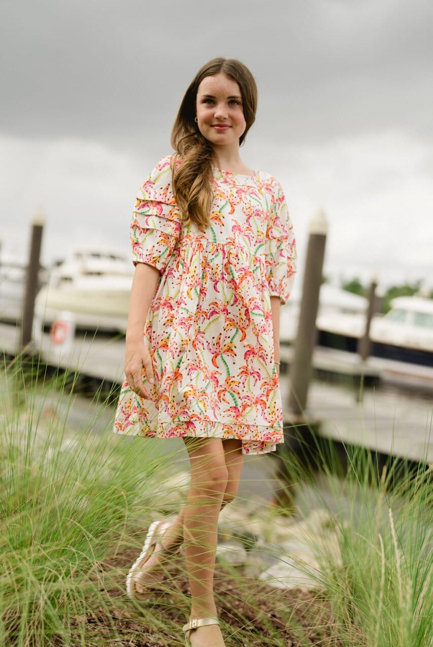 Girls Scout Dress - Pink Palm-Briton Court