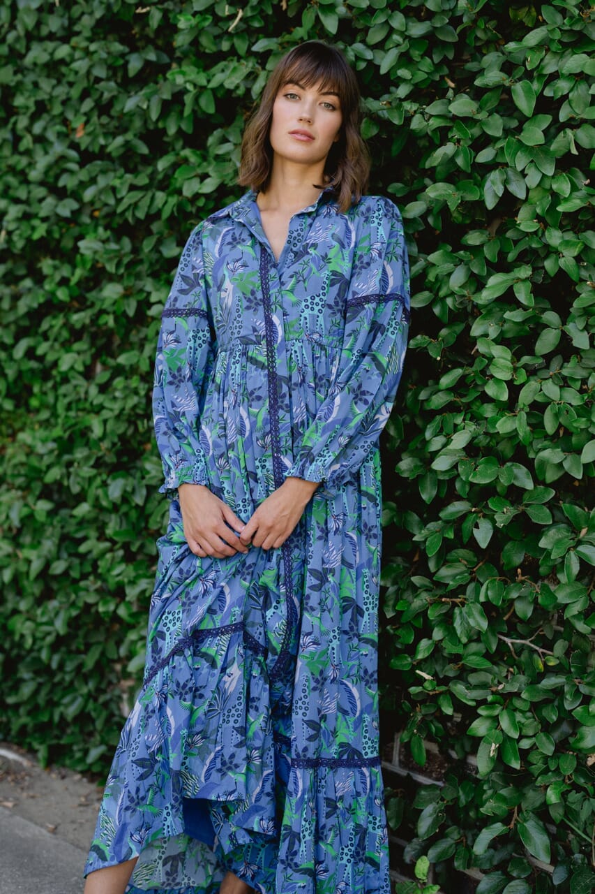 Alexi Maxi Dress- Blue Turq-Briton Court