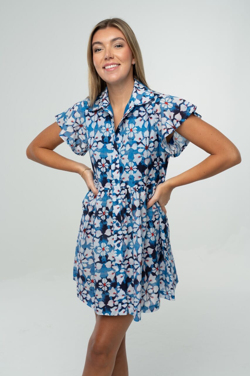 Frenchi Mini Gameday Dress- Red & Blue-Briton Court