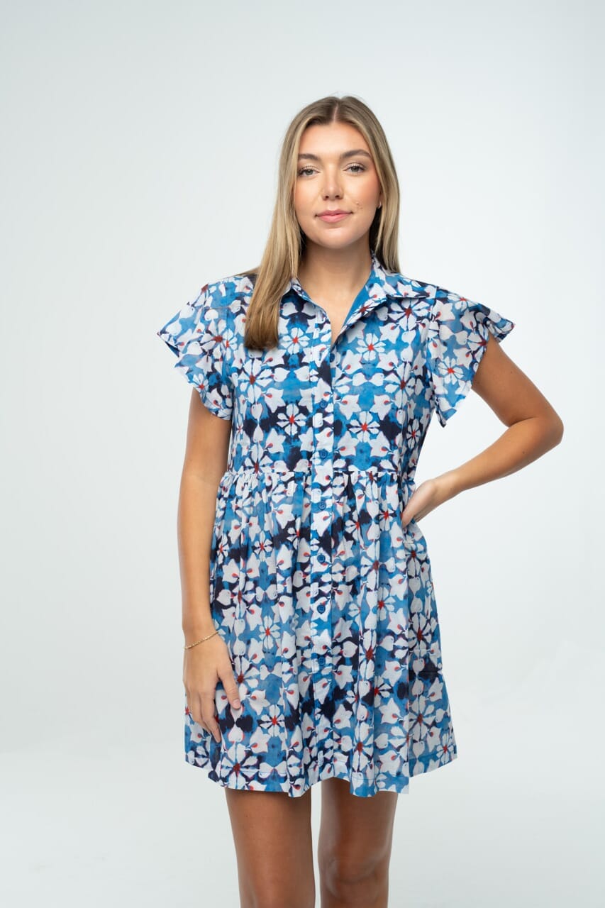 Frenchi Mini Gameday Dress- Red & Blue-Briton Court