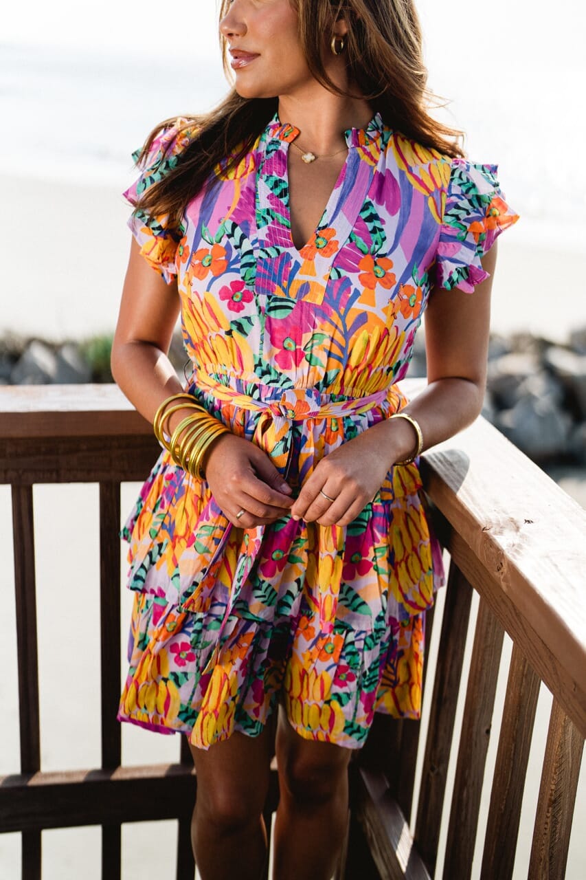 Woman wearing Briton Court dress