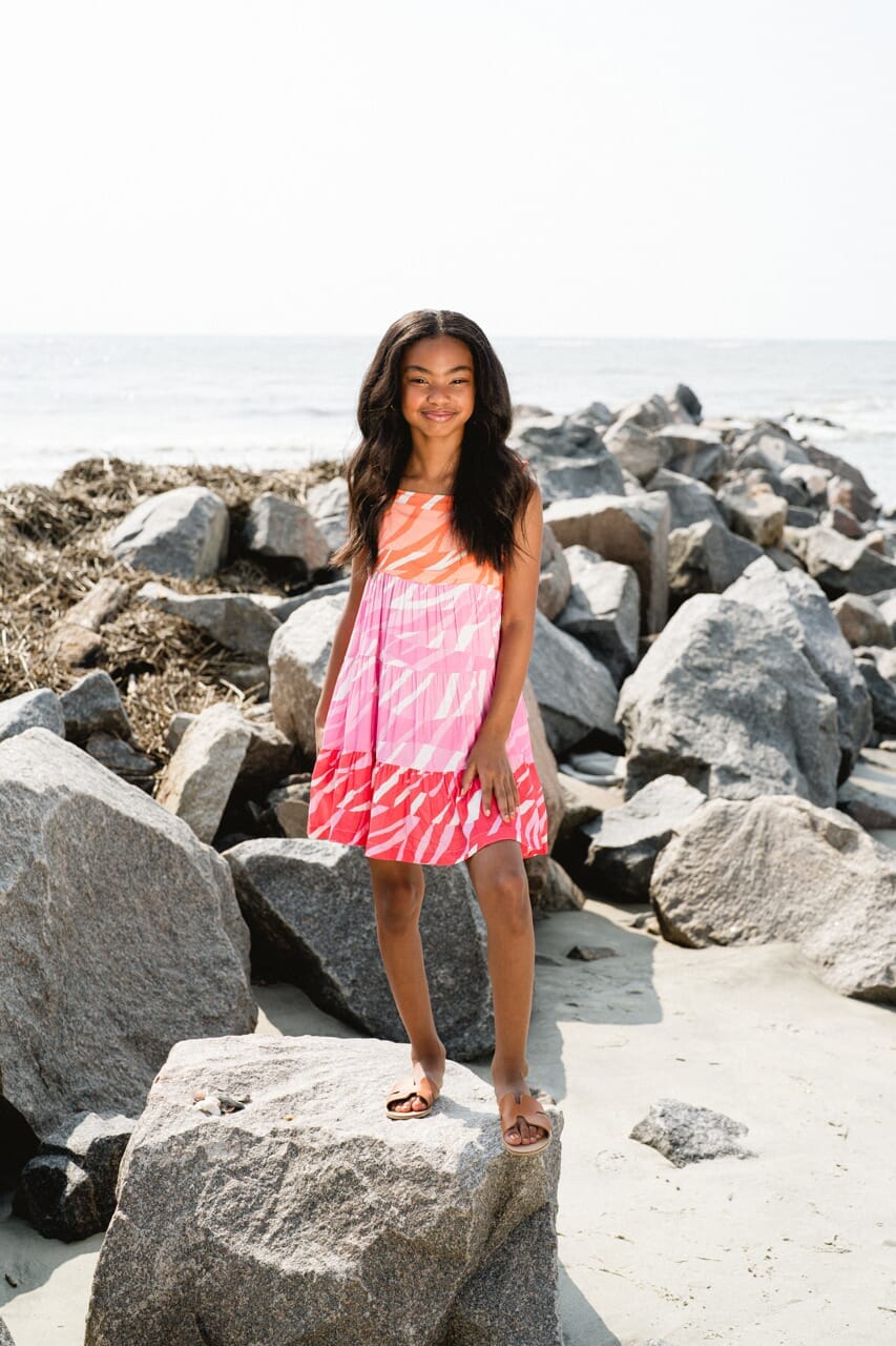 Girls Sidney Dress- Colorblock Zebra-Briton Court