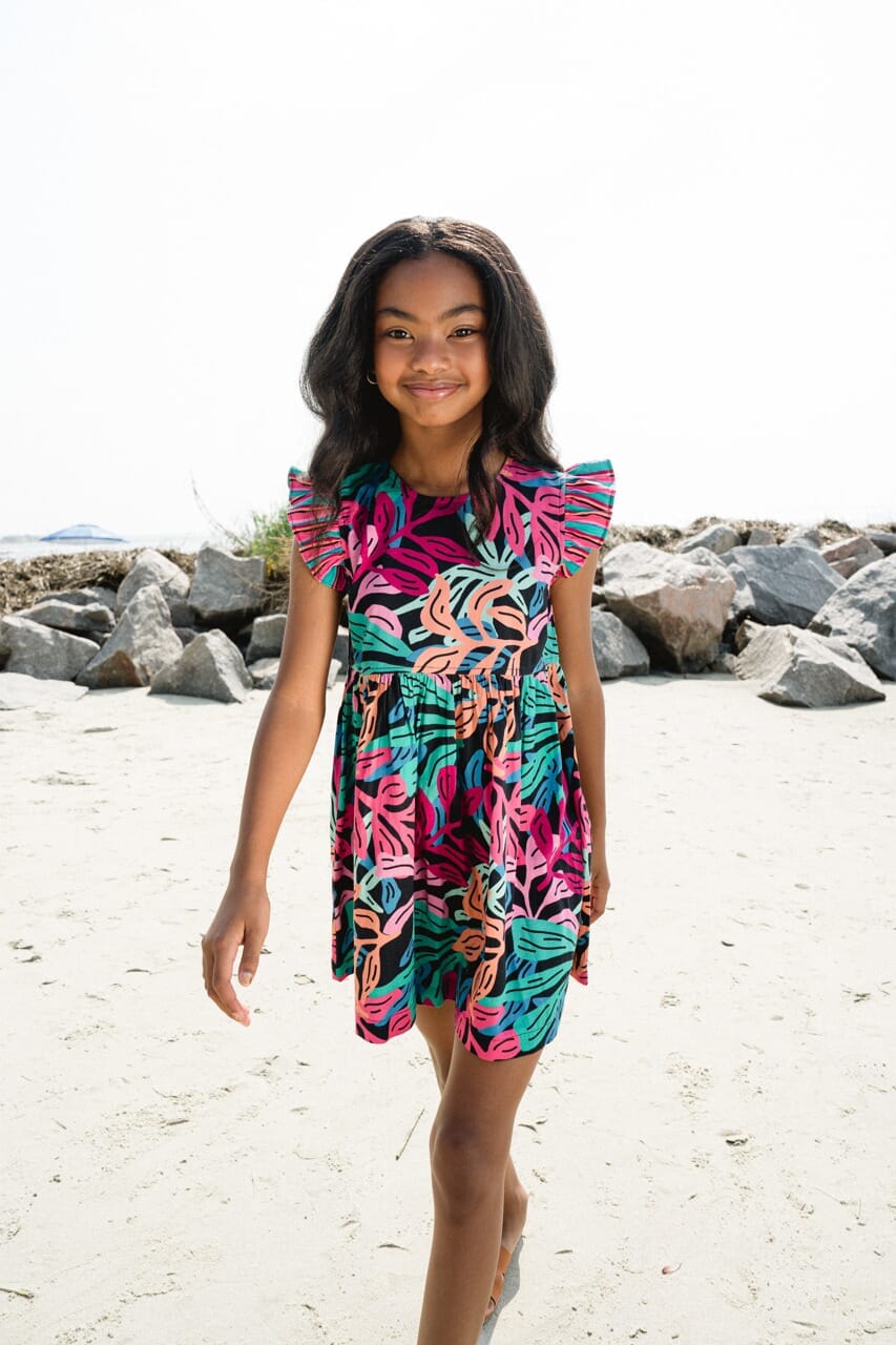 girls printed dress - briton court