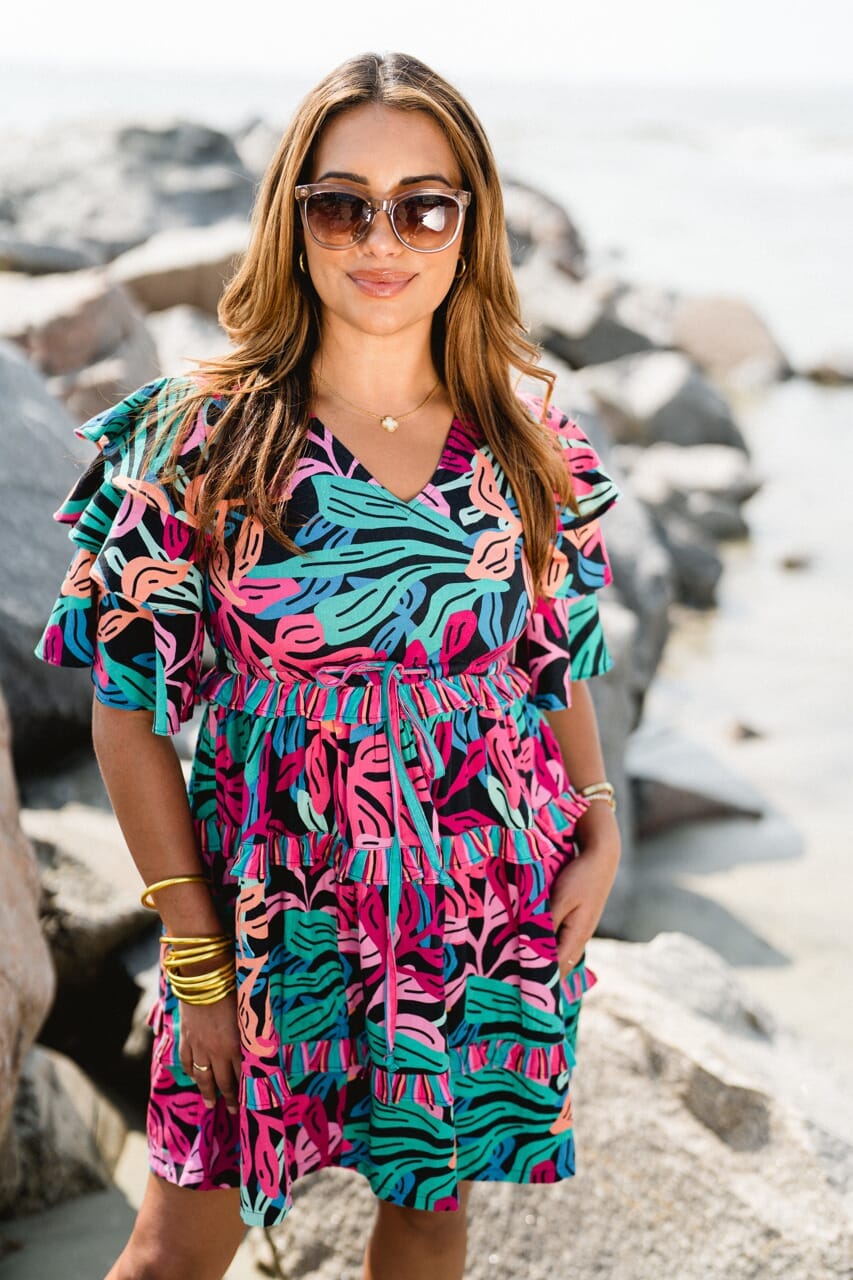 Woman wearing Briton Court dress