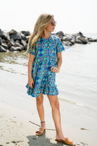 Girls printed tiered dress - briton court