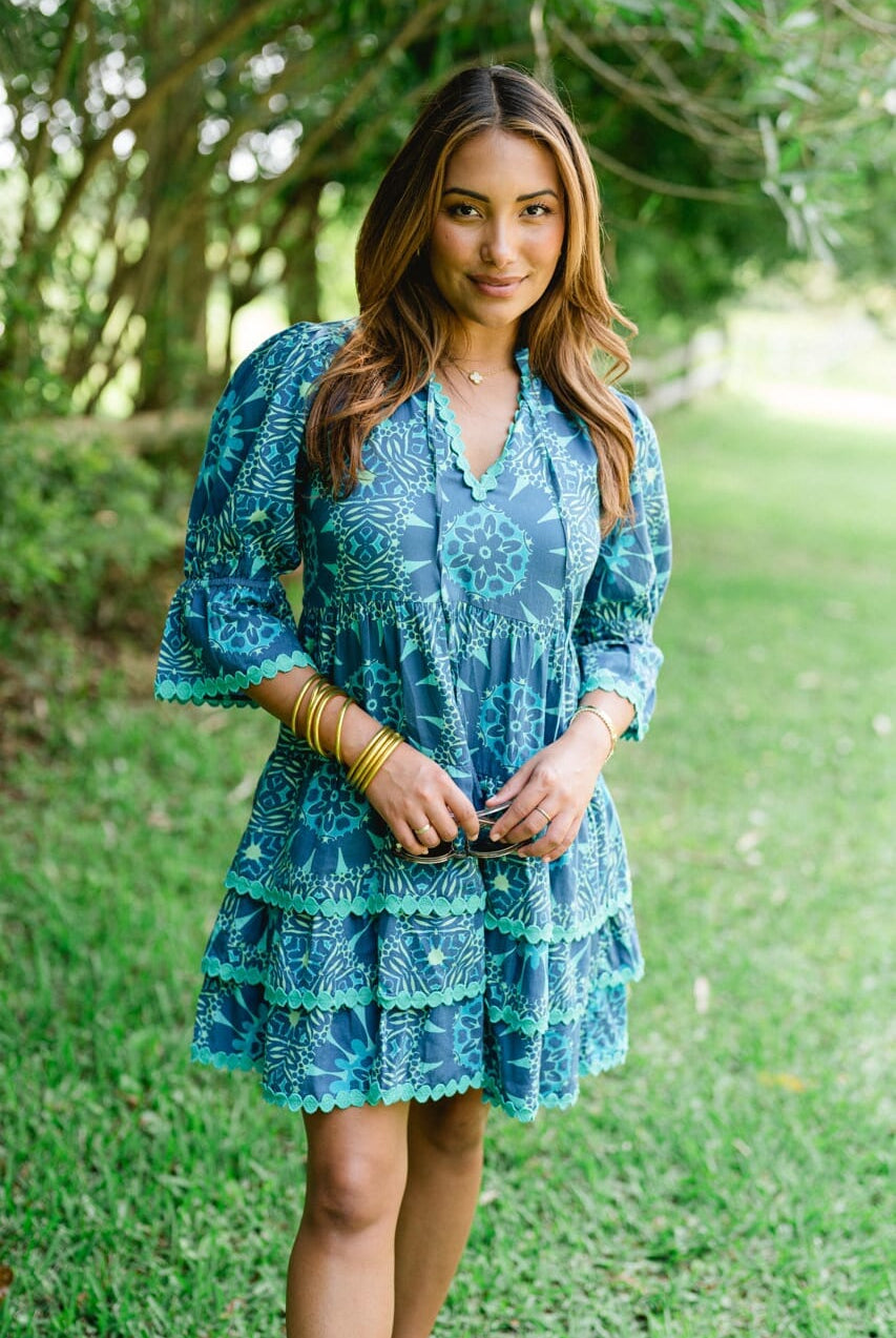 womens printed mini dress - briton court