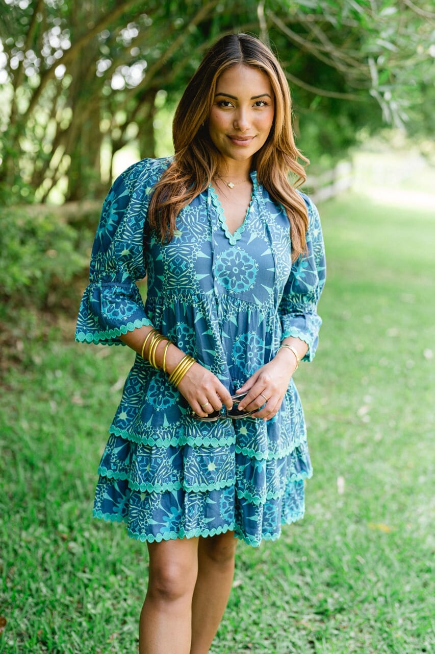 womens printed mini dress - briton court