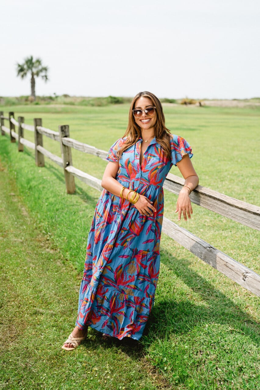 womens printed maxi dress - briton court