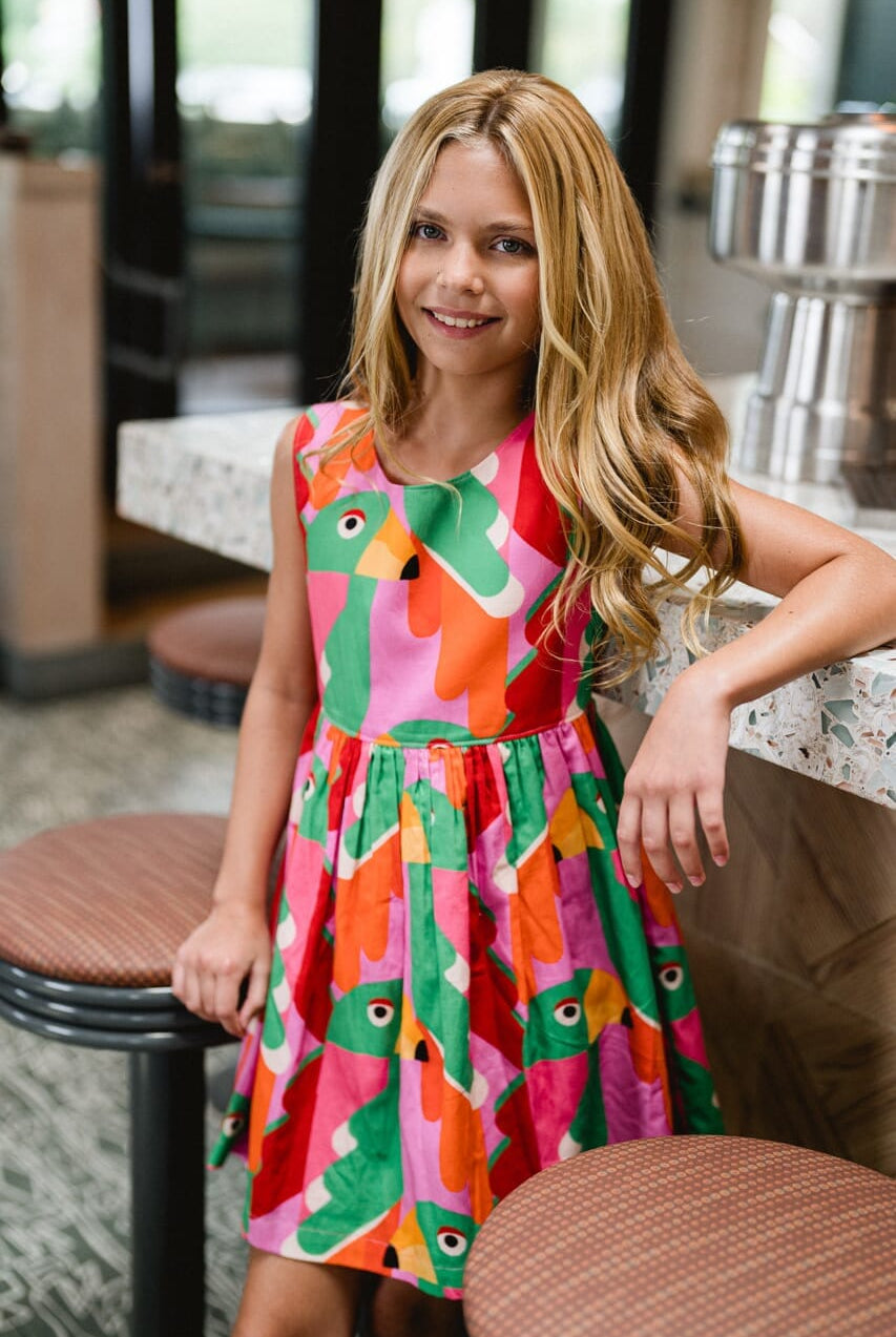 girls printed dress - briton court