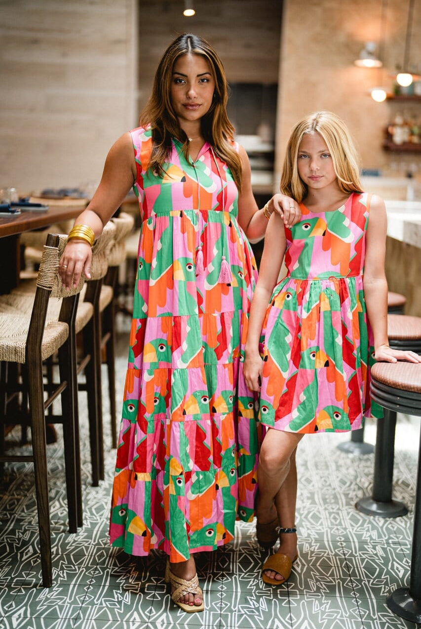 girls and womens printed dress - briton court