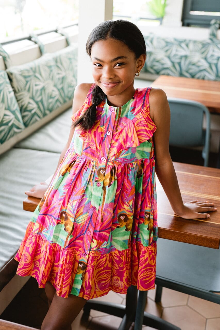 girls printed dress - briton court