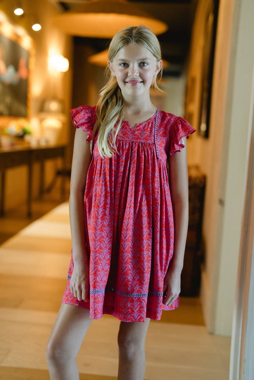 Girls Ellen Dress - Red-Briton Court
