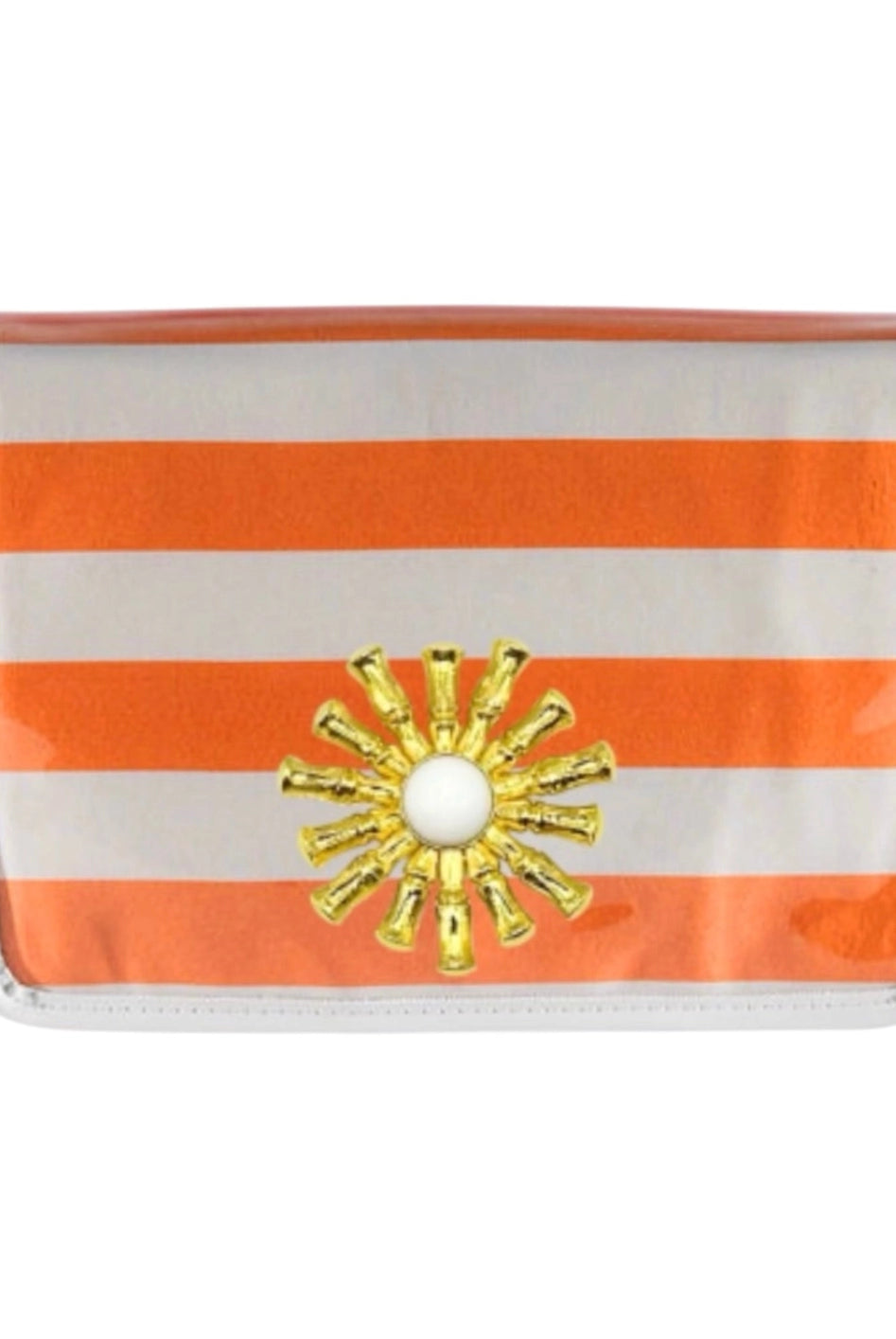 Orange Stripe Clear Stadium Bag with White Starburst-Briton Court