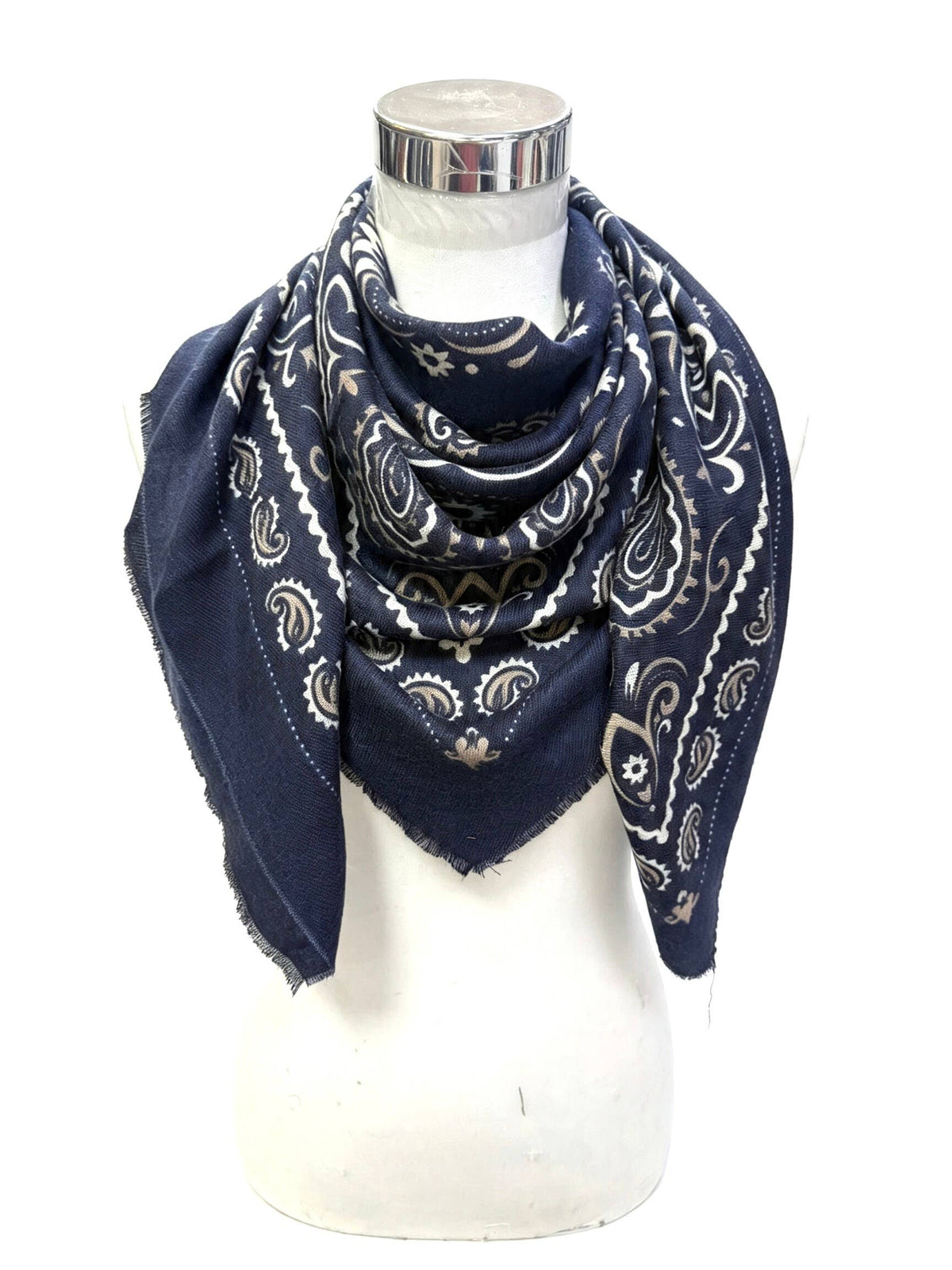 Large Woolen Square Bandana: Blue-Briton Court