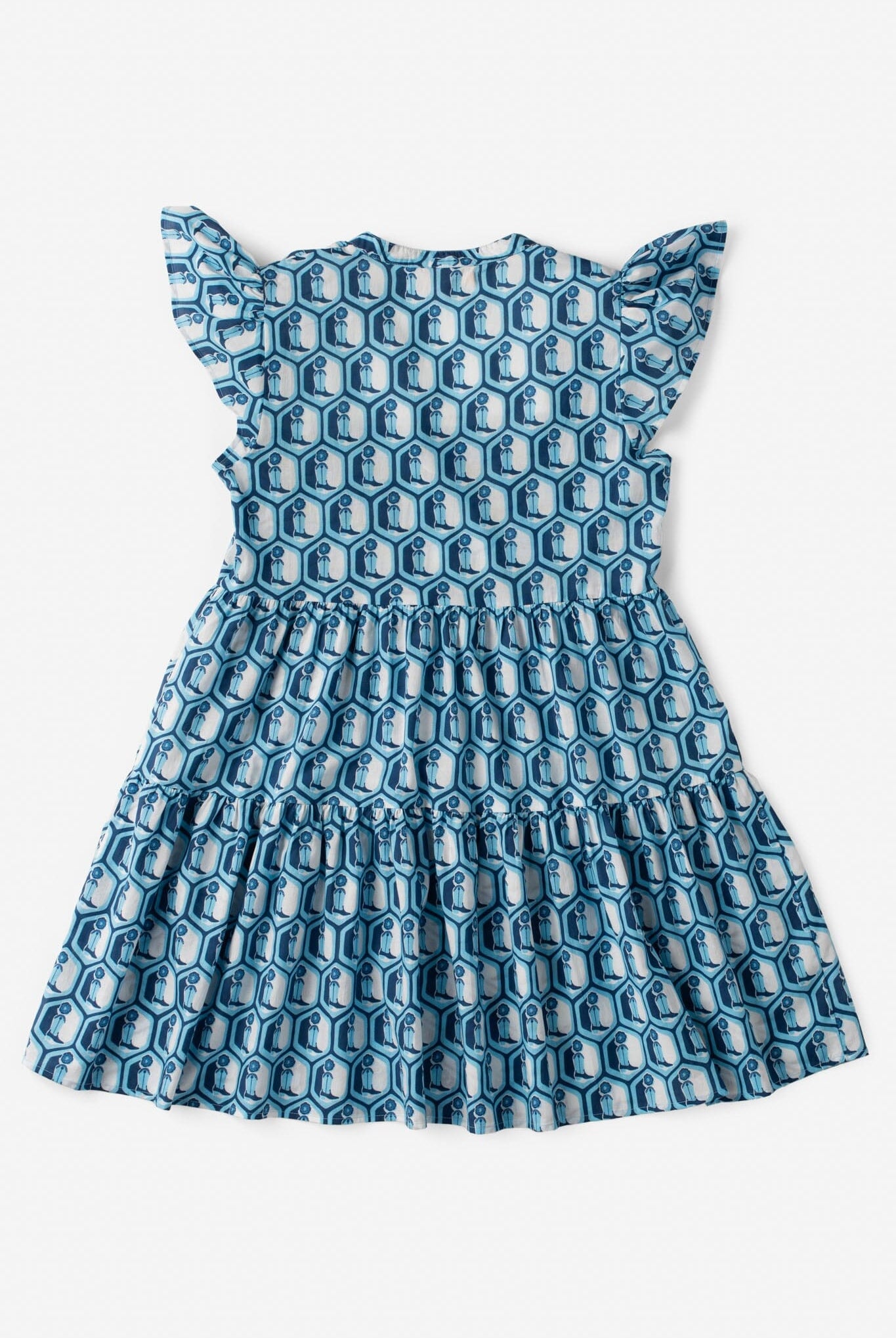 womens flutter sleeve boot print dress - briton court