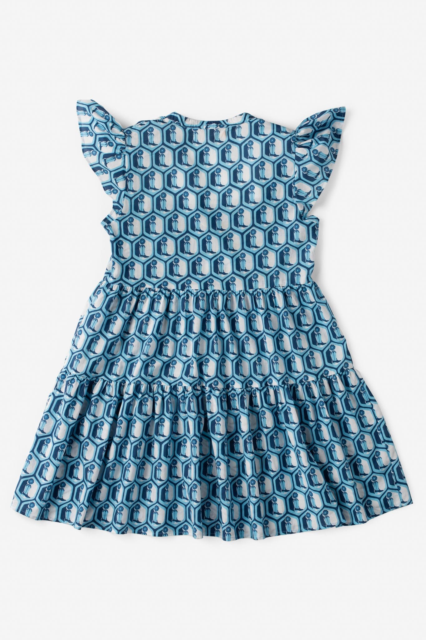 womens flutter sleeve boot print dress - briton court