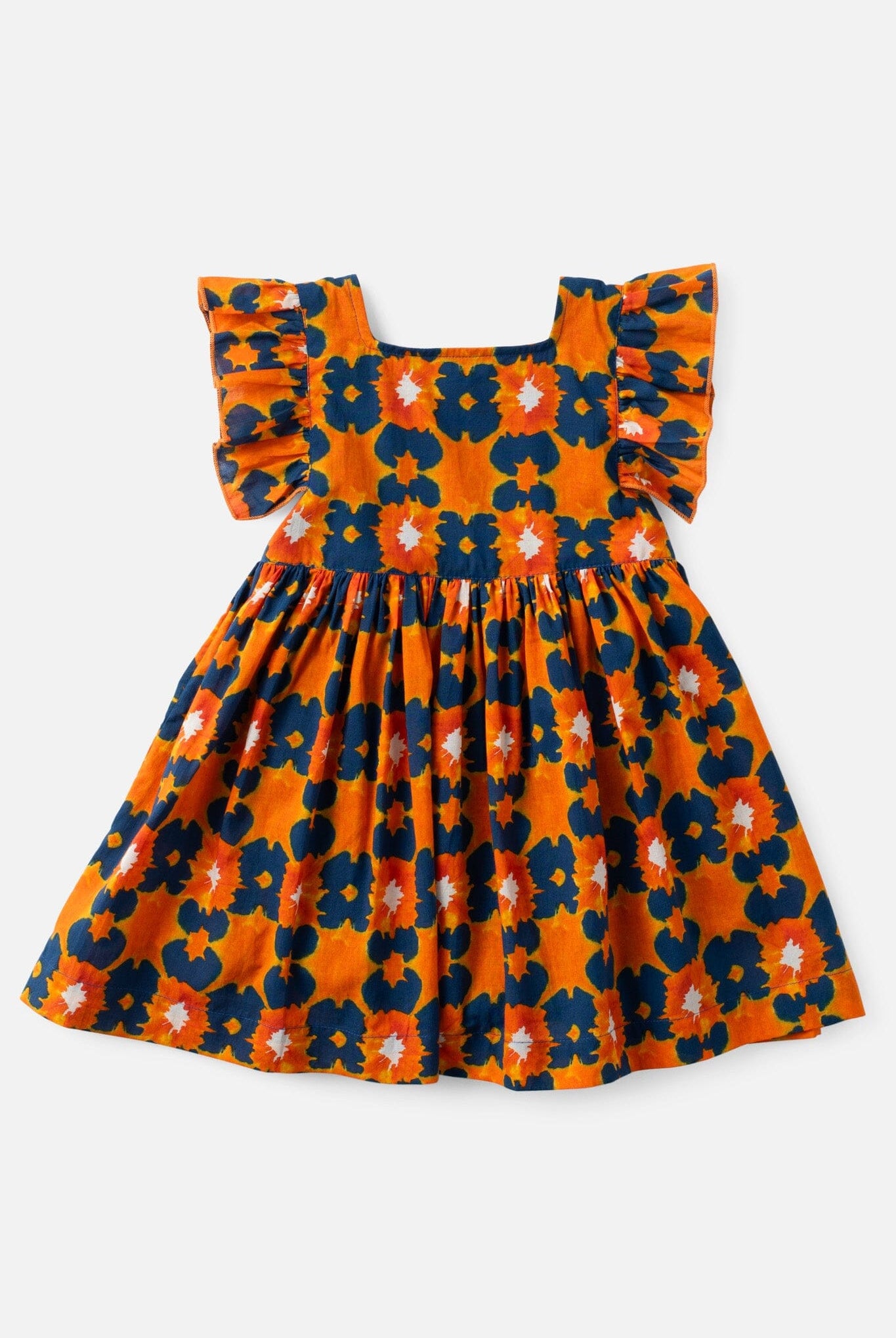 girls flutter sleeve tie dye dress - briton court