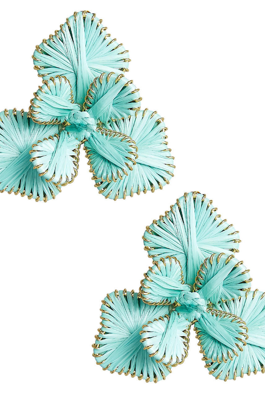 Kaia - Raffia Flower Earring-Briton Court