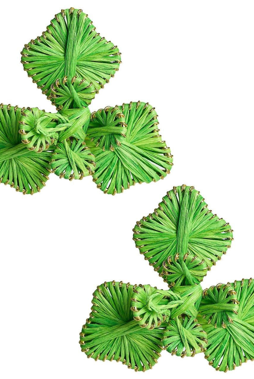 Kaia - Raffia Flower Earring-Briton Court