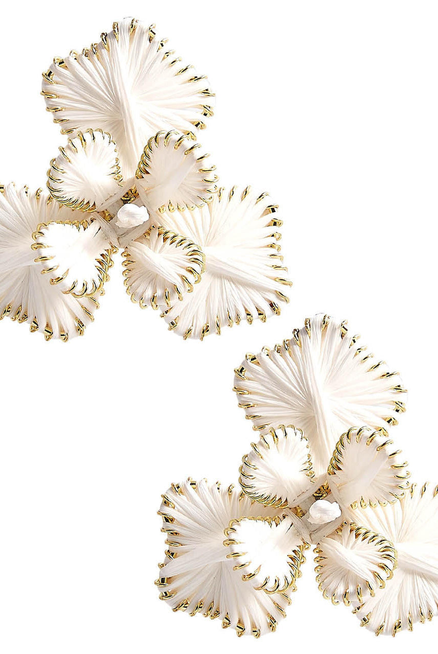 Kaia - Raffia Flower Earring-Briton Court