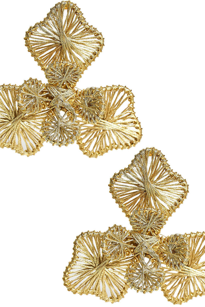 Kaia - Raffia Flower Earring-Briton Court