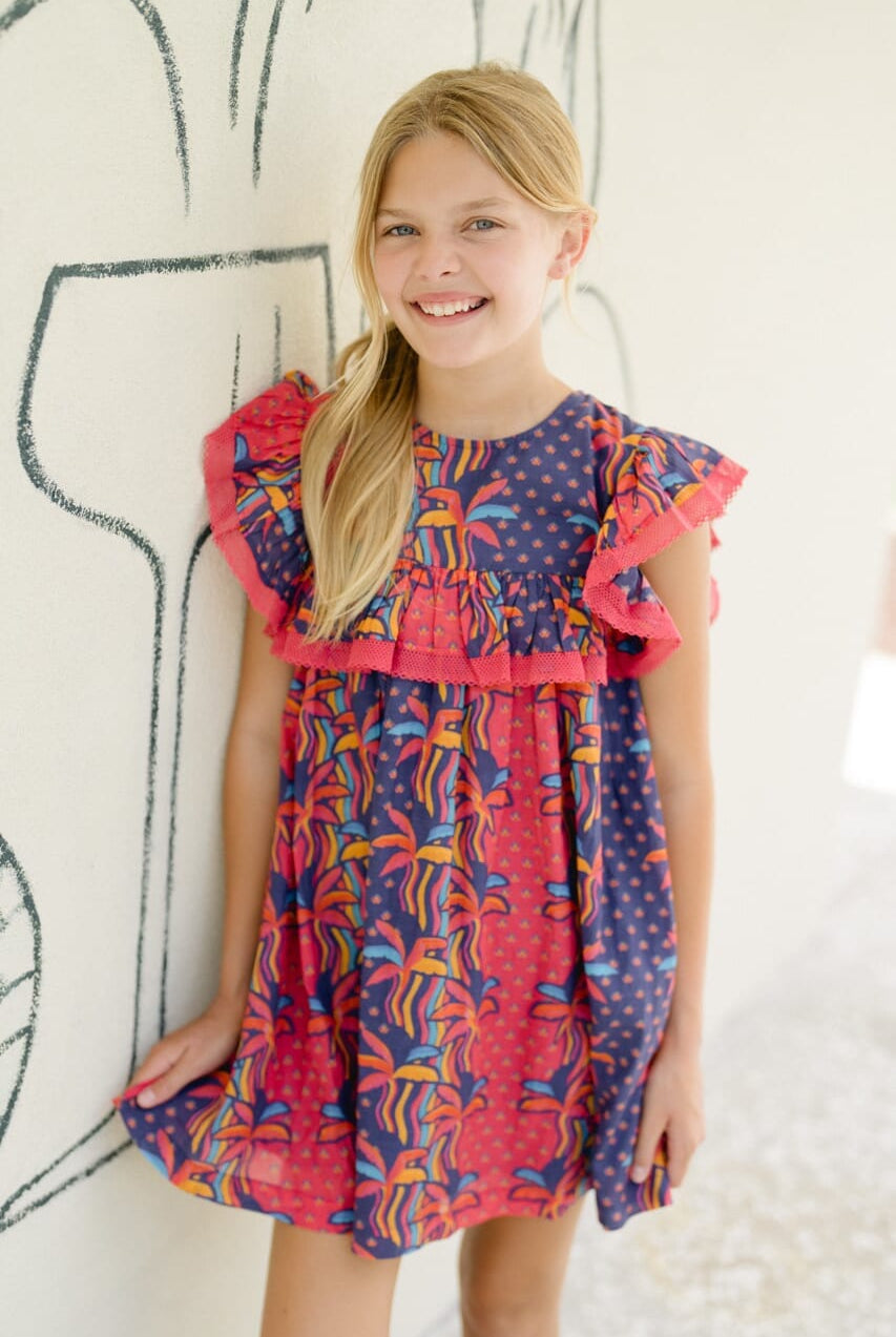 Girls Madeline Yoke Dress-Briton Court